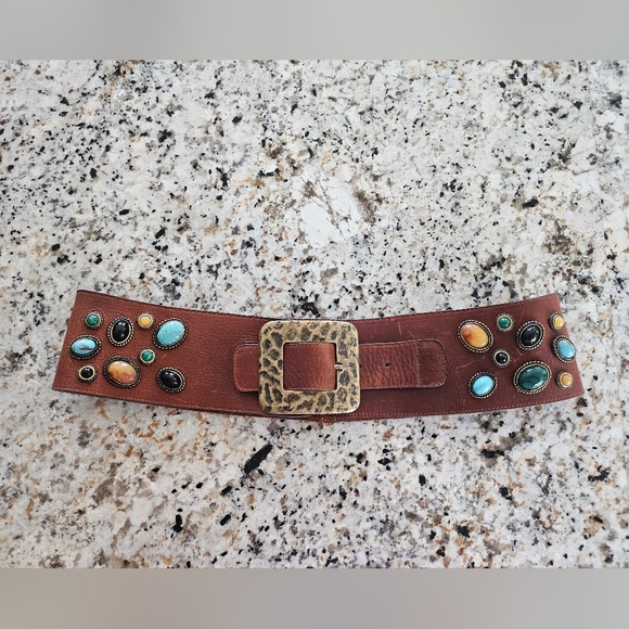 Leatherock Bejeweled Boho belt - Picture 2 of 10